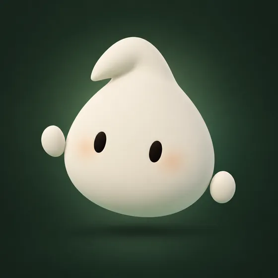 Nubi, a small cream-colored AI helper with a curled tuft and floating hands
