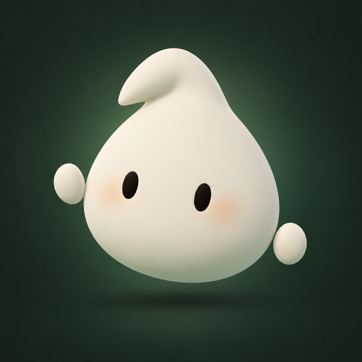 Nubi, a soft cream companion with a curled tuft and little floating hands
